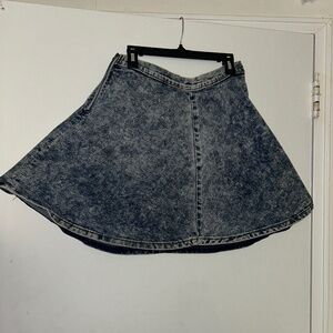 Blue & Whitewashed Circle/Skater Skirt